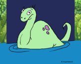 Coloring page Loch Ness monster's girlfriend painted bysophia