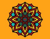 Coloring page Mandala simple symmetry  painted byKhaos