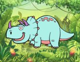 Coloring page Triceratops Dinosaur painted bysophia