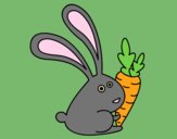 Coloring page Rabbit with carrot painted byAnia