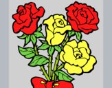 Coloring page Bunch of roses painted byAnia