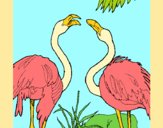 Coloring page Flamingos painted byAnia