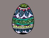 Coloring page Easter egg with vegetable pattern painted byLily2020