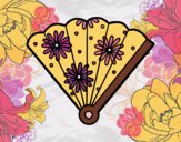 Coloring page Spanish hand fan painted byki05leo