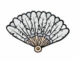 Coloring page Feather hand fan painted byAnnanymas