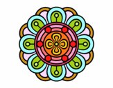 Coloring page Mandala creative flower painted bySant