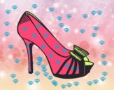 Coloring page Platform shoe with bow painted bySant