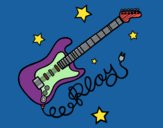 Coloring page Guitar and stars painted byBoylover2