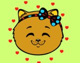 Coloring page Happy cat girl face painted byBoylover2