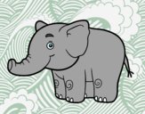 Coloring page A little elephant painted bysamg