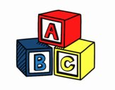 Coloring page Educational cubes ABC painted byrandol9572