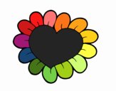 Coloring page Flower heart painted byrandol9572