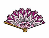 Coloring page Heart hand fan painted byMirdy