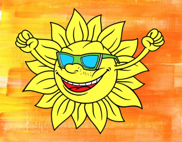 The sun with sunglasses