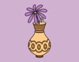 Coloring page A flower in a vase painted byAnia