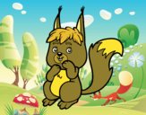 Coloring page A little squirrel painted byfawnamama1