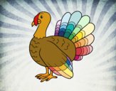 Coloring page Common turkey painted byfawnamama1