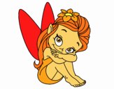 Coloring page Fairy sitting painted byBelzabell 