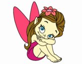 Coloring page Fairy sitting painted byBelzabell 