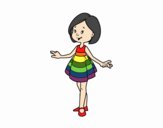 Coloring page Girl with short dress painted byrandol9572