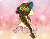 Coloring page Hairstyle with braid painted byalexadra
