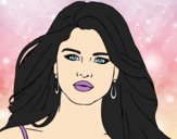 Coloring page Selena Gomez foreground painted byAnia