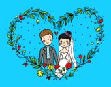 Coloring page Wedding heart painted byAnia