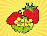 Coloring page Big strawberries painted byAnia