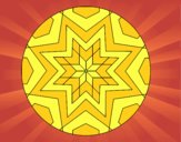 Coloring page Mandala star mosaic painted bysamg