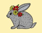 Coloring page Spring rabbit painted byAnia