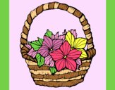 Coloring page Basket of flowers 2 painted byAnia