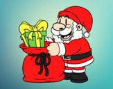 Coloring page Santa Claus giving presents painted byAnia