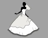 Coloring page Wedding dress painted byAnia