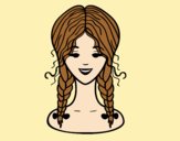 Coloring page hairstyle: two braids  painted byAnia
