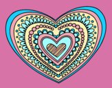Coloring page Heart mandala painted byAnia