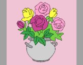 Coloring page Vase of flowers painted byAnia