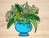 Coloring page A vase with flowers painted byAnia