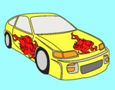 Coloring page Car with flames painted byAnia