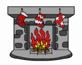 Coloring page Christmas chimney painted byKhaos006