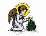 Coloring page Christmas Little angel painted byKhaos006