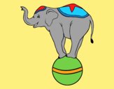 Coloring page Equilibrist elephant painted byAnia