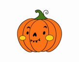 Coloring page Halloween pumpkin sympathetic painted byKhaos006