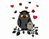 Coloring page Mother owl painted byKhaos006