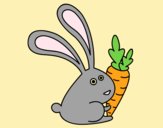 Coloring page Rabbit with carrot painted byAnia