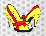 Coloring page Shoes with bow painted byAnia
