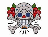 Coloring page Skull tattoo painted byKhaos006