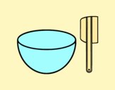 Coloring page Bowl and spatula for cakes painted byAnia