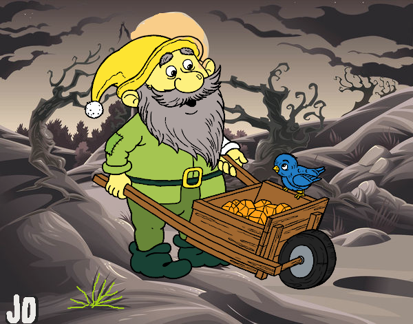 Dwarf with wheelbarrow