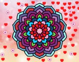 Coloring page Mandala flower petals painted byviri