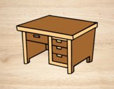Coloring page Writing desk painted byAnia